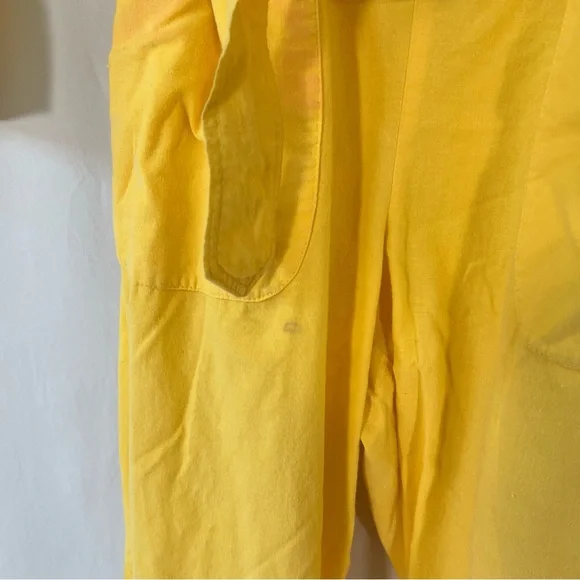 E.Z. Spirit Vintage 80s Yellow Belted Jumpsuit - Picture 10 of 11